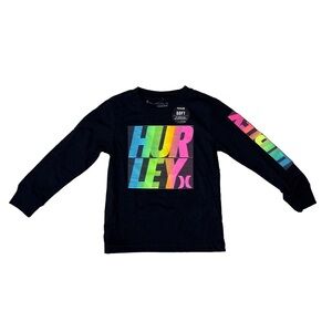 ⭐️ NWT Hurley Kids Black Shirt with Colourful Graphic- 6
